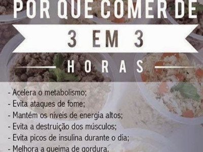 Saiba porque comer de 3 em 3 horas.